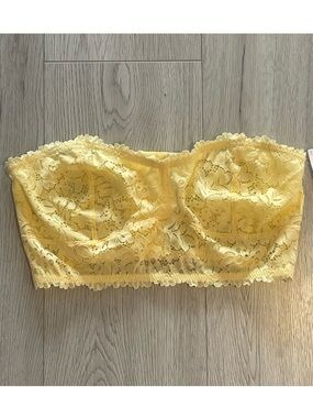 Anthropologie Buttercup Yellow Lace Bandeau Bralette